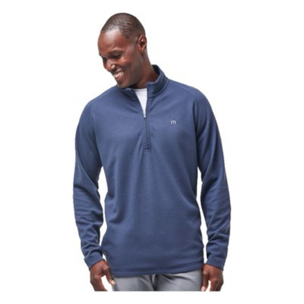 Travis Mathew Mens XL Navy Upgraded Long Sleeve Golf 1/4‎ Zip Pullover outdoor
